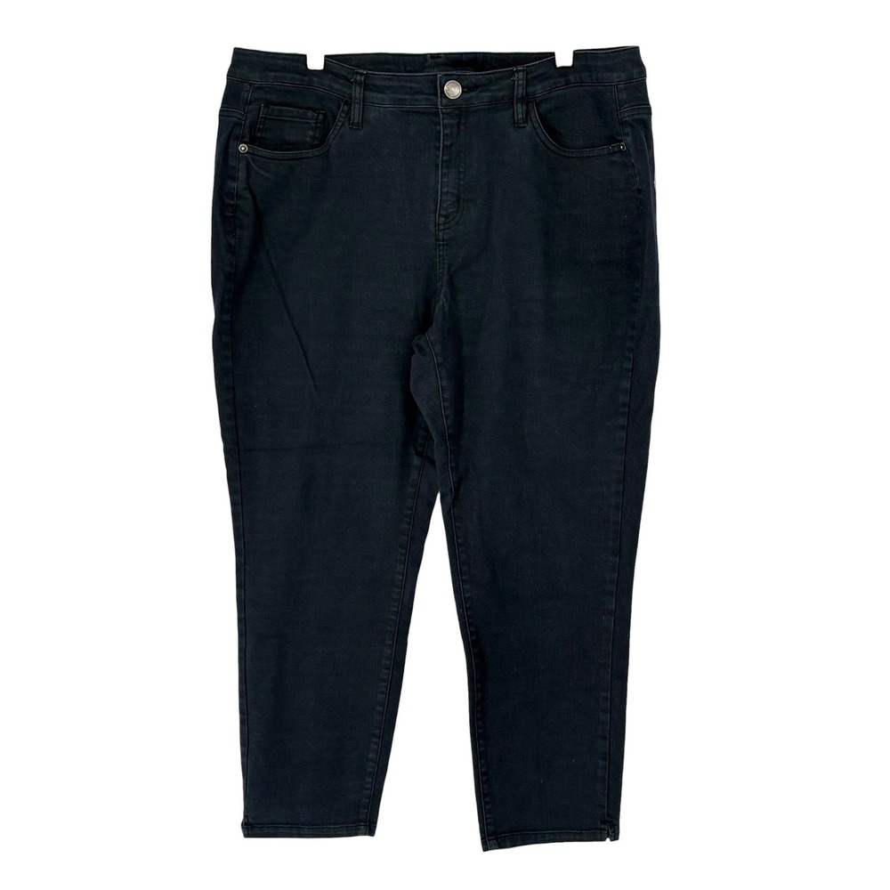 Lane Bryant Skinny Jeans Black Dark Wash Stretch‎ Denim Size 18